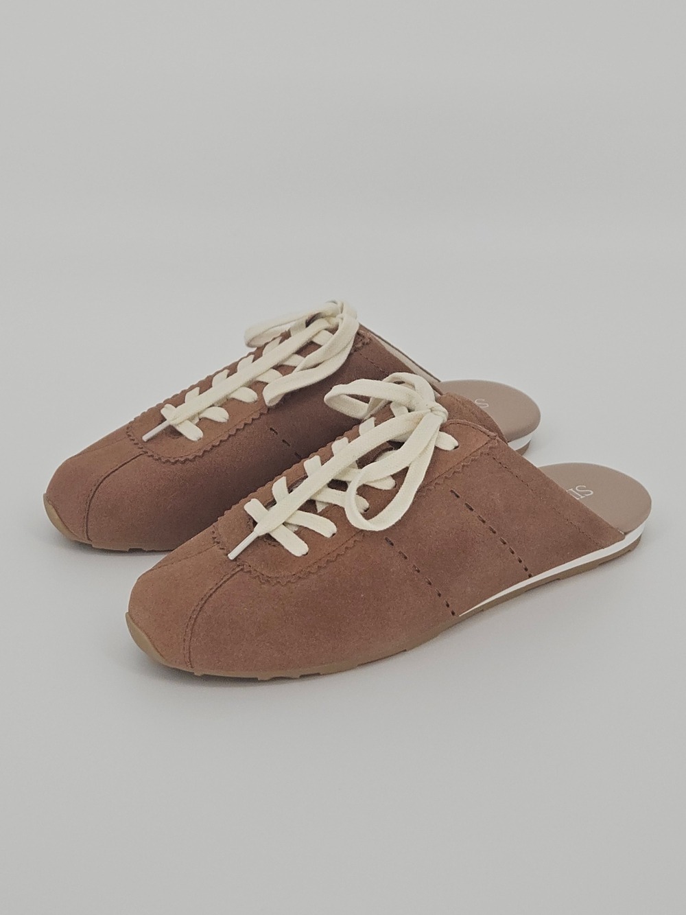 Silent D Trent Tan Suede Sneaker Mule Clogs Leather EU 40 US 9-9.5